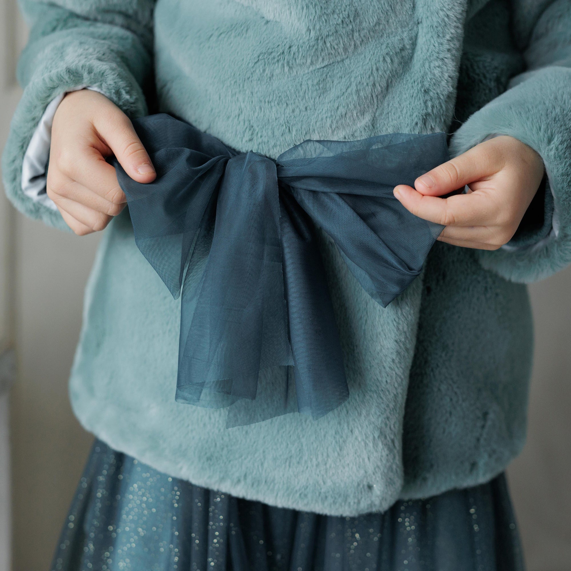 CAPPOTTO ECOPELLICCIA CON CINTURA