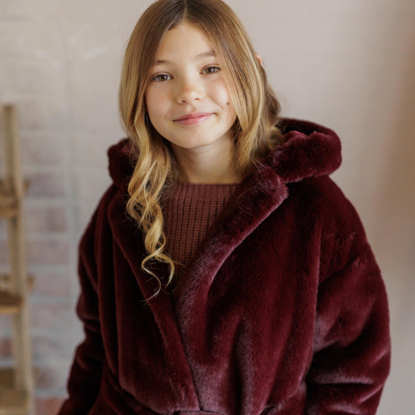 CAPPOTTO ECOPELLICCIA CON CAPPUCCIO