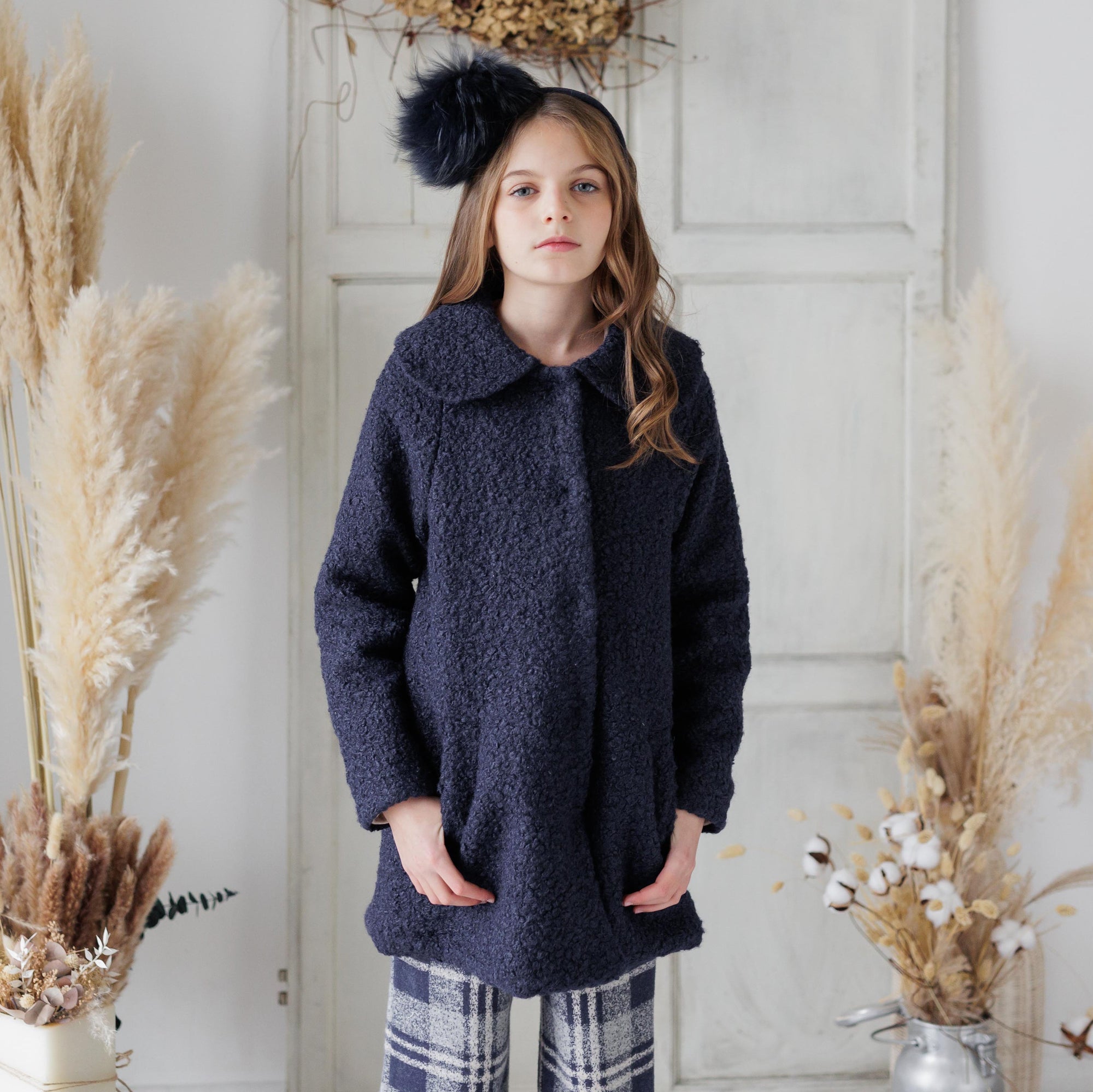 CAPPOTTO OVER BOUCLE' BLU