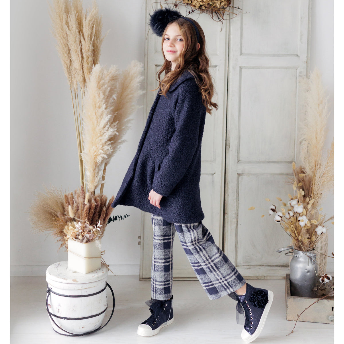 CAPPOTTO OVER BOUCLE' BLU