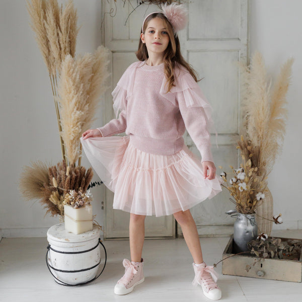 GONNA IN TULLE GLITTER DOPPIA BALZA