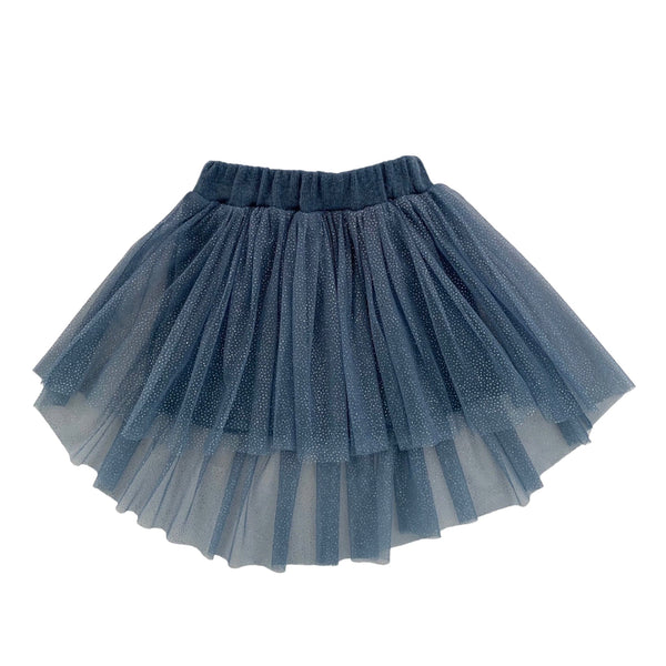 GONNA IN TULLE GLITTER ASIMMETRICA