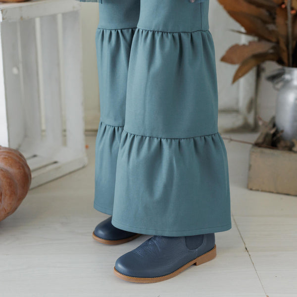PANTALONE A ZAMPA CON DOPPIA BALZA