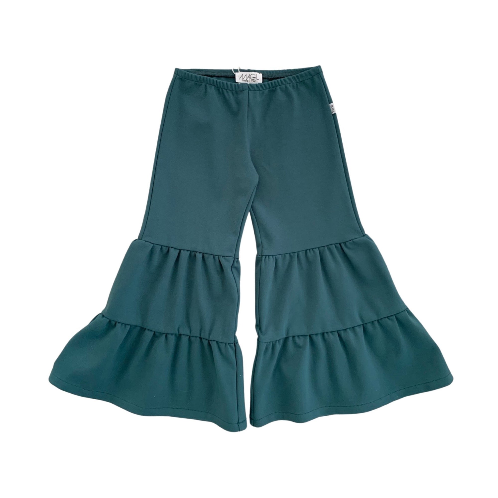 PANTALONE A ZAMPA CON DOPPIA BALZA