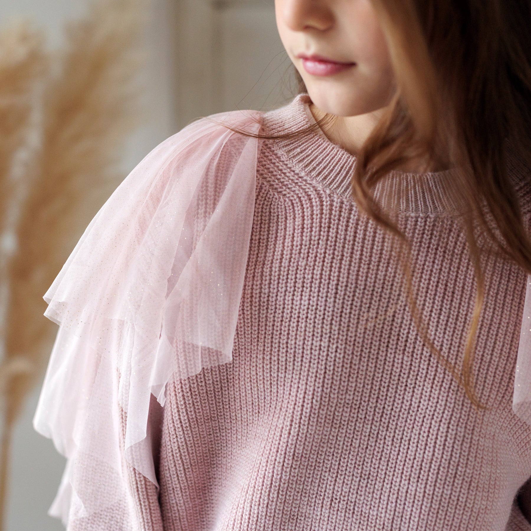 PULLOVER CON VOLANT TULLE