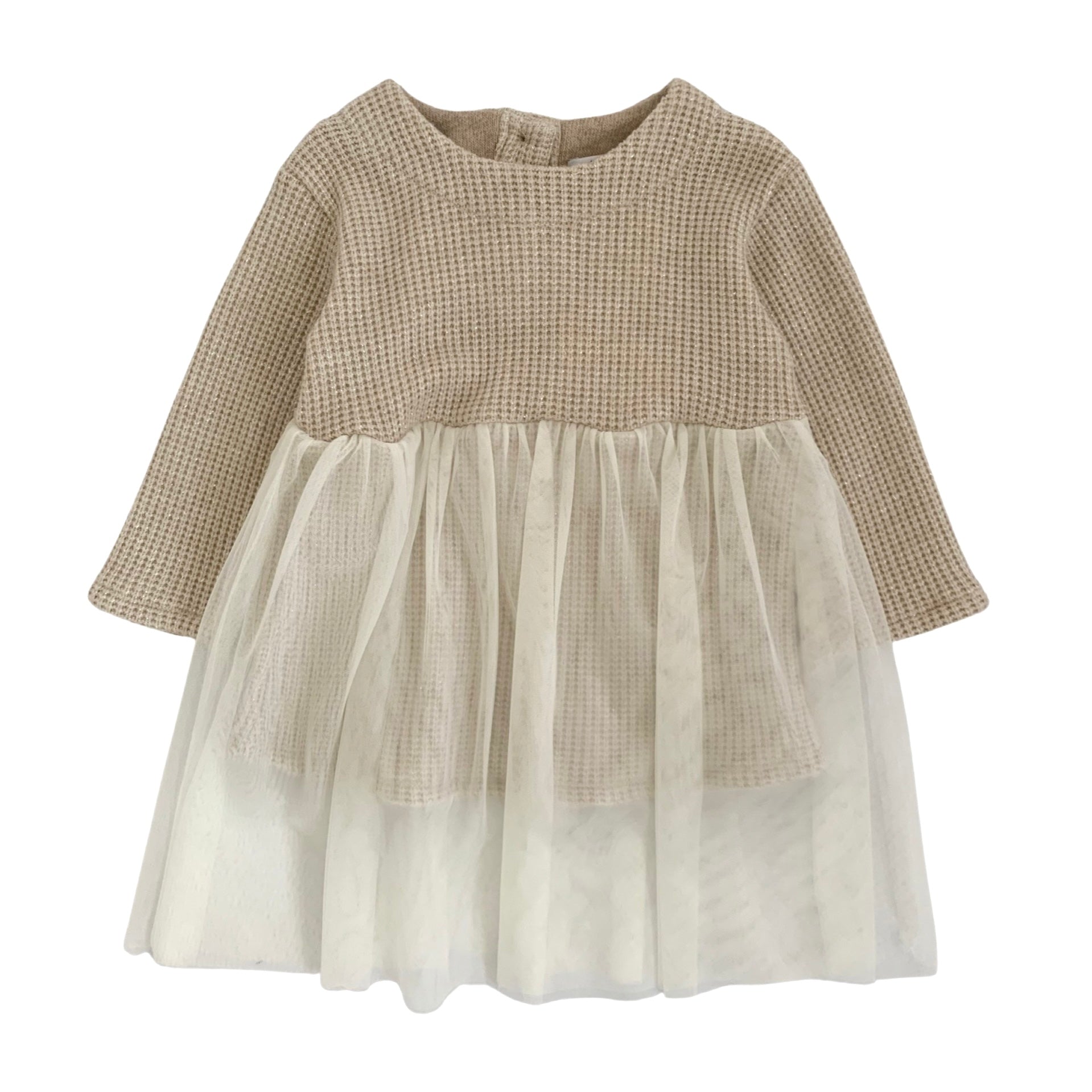 LUREX JERSEY DRESS WITH TULLE