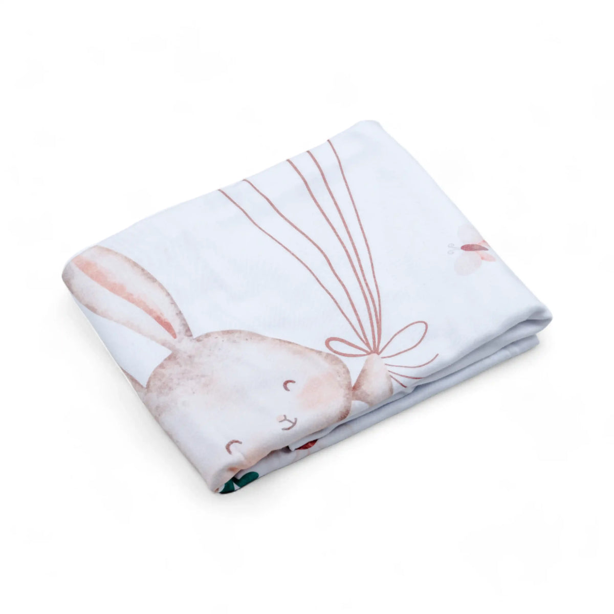 Personalized Premium Cotton Double Layer Blanket - Bunny with Flowers