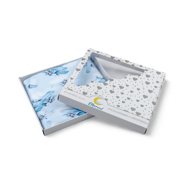 Premium Cotton Double Layer Blanket - Blue Planes