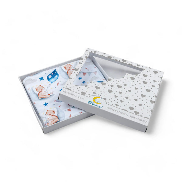 Premium Cotton Double Layer Blanket - Bear on the Moon