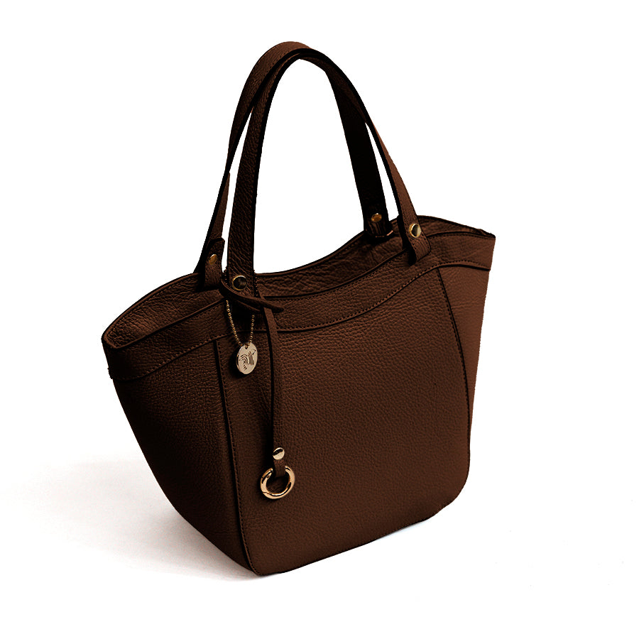 FLEX - Chocolate Dollar Leather Tote