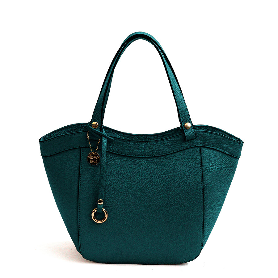 FLEX - Teal Dollar Leather Tote