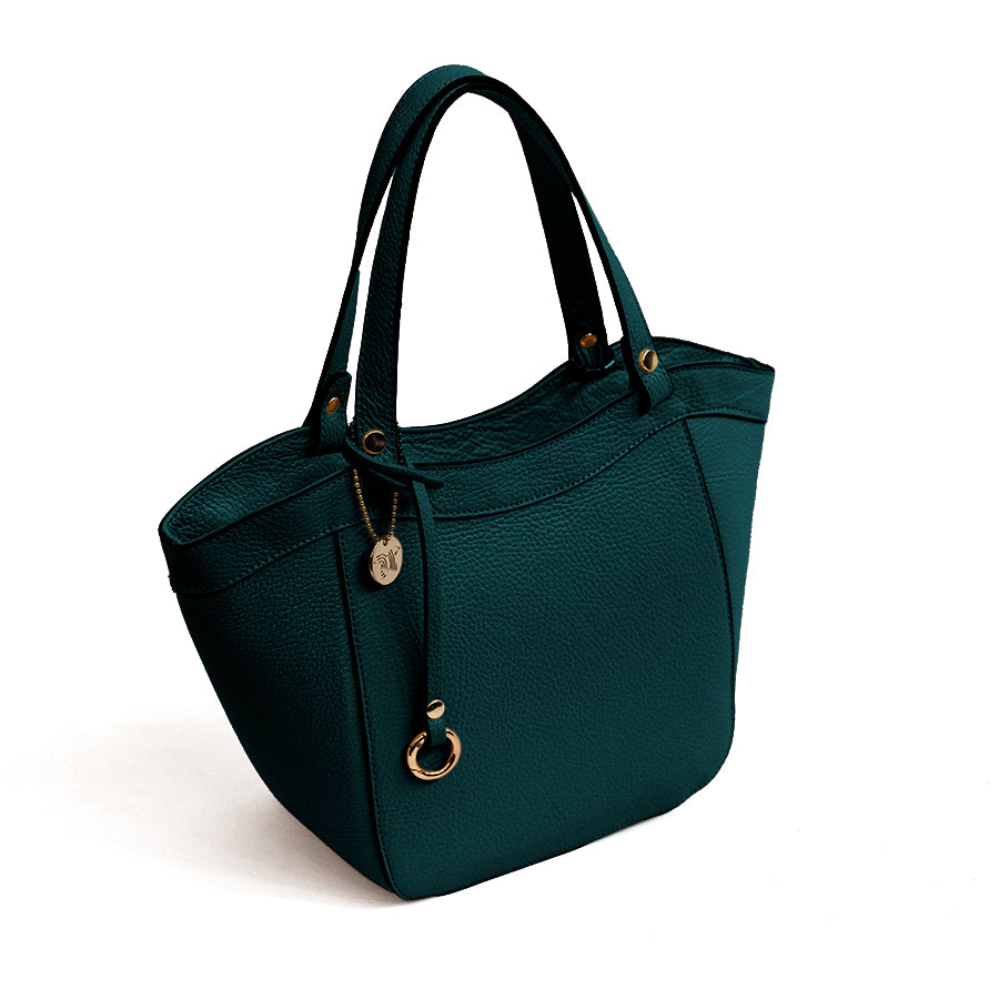 FLEX - Teal Dollar Leather Tote
