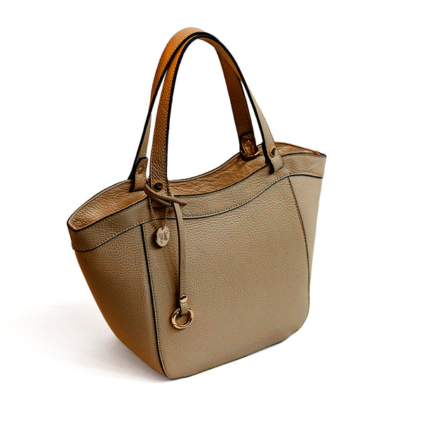 FLEX - Biscuit Dollar Leather Tote