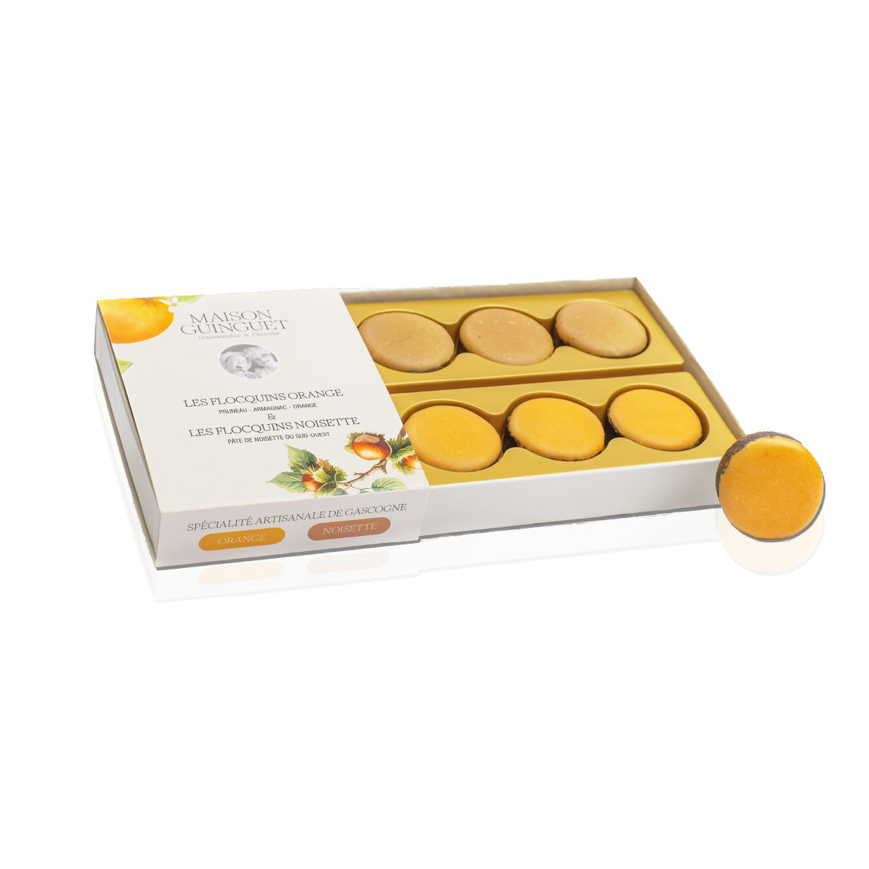 HAZELNUT FLORAL COOKIES (5 pieces) AND ORANGE FLORAL COOKIES (5 pieces)