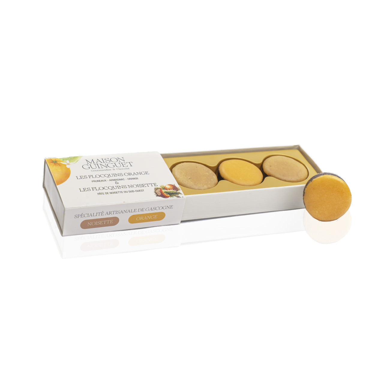 LES FLOCQUINS SAVEUR NOISETTE (3 pièces) ET SAVEUR ORANGE (2 pièces)