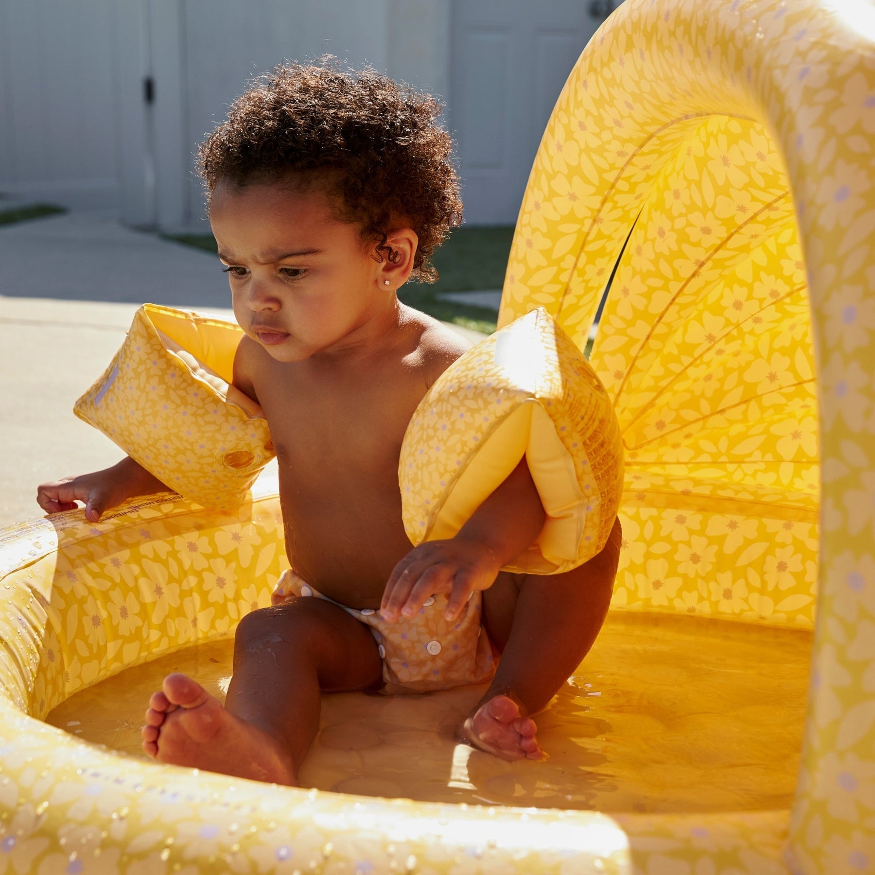 Florish | Yellow Pool Ø 100 cm with Sunshade