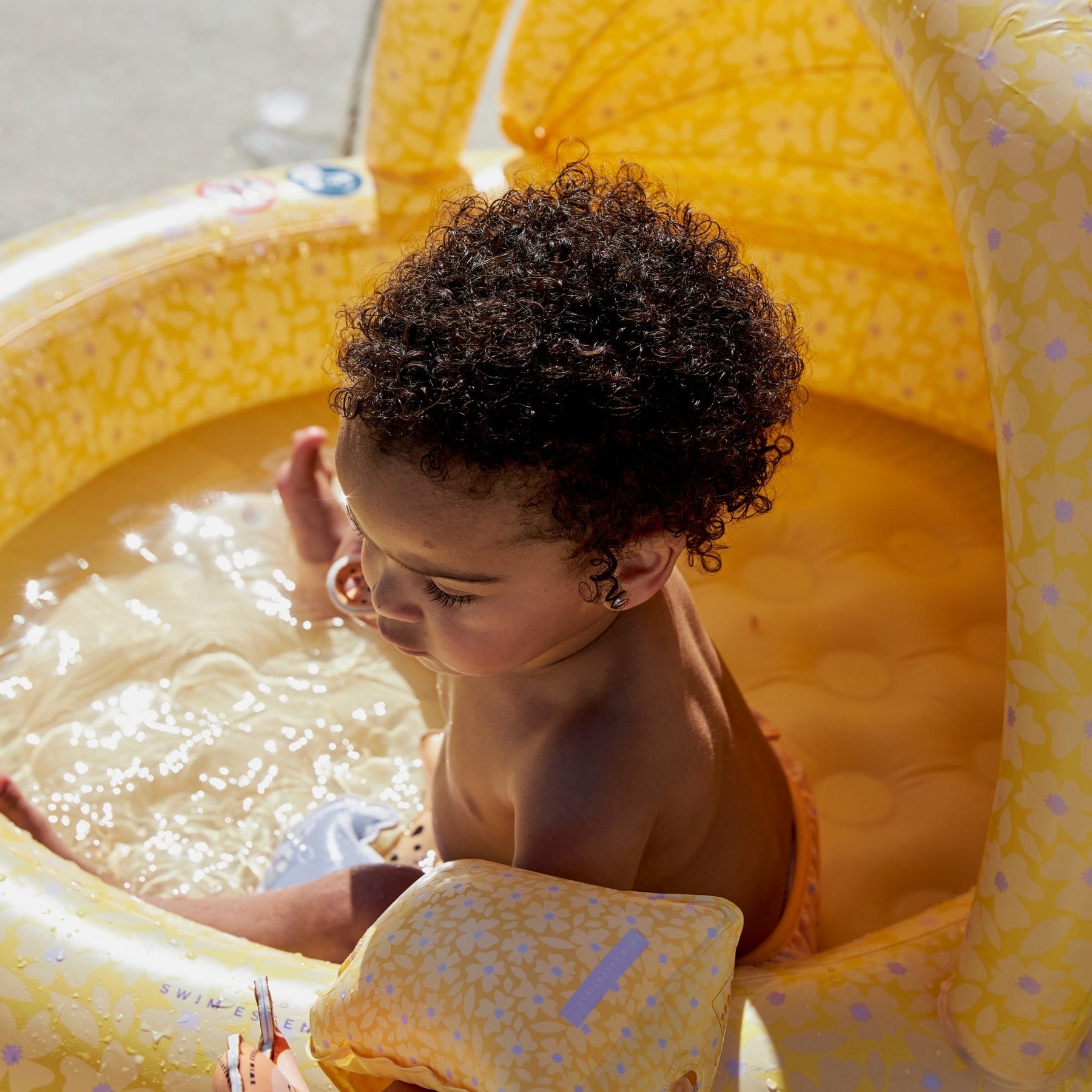 Florish | Piscina Gialla Ø 100 cm con Ombrellone