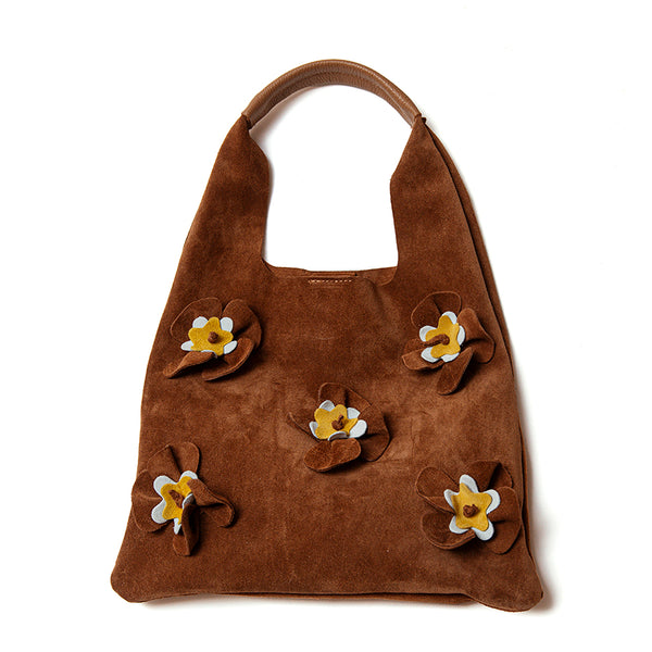 FLOWER - Suede Leather Bag with Flowers