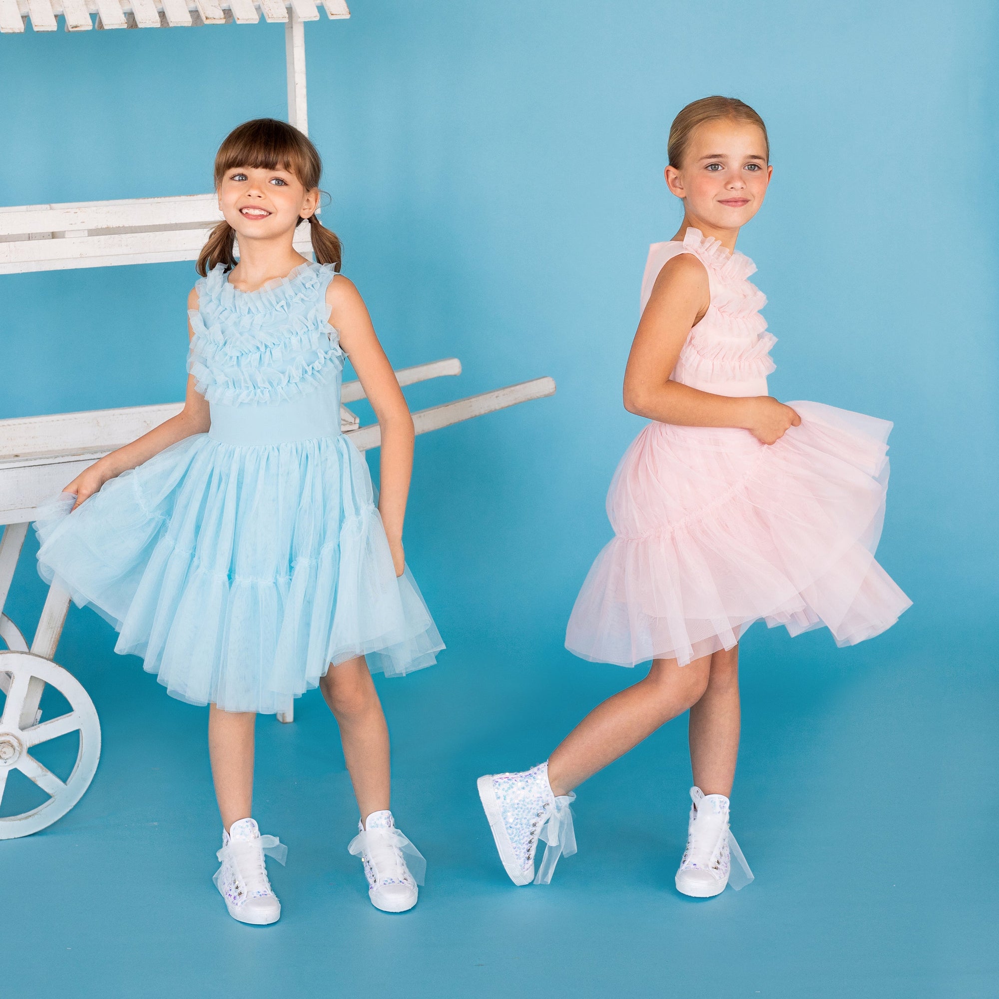 abito con rouches di tulle
