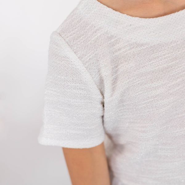 abito in felpina lurex con gonna tulle