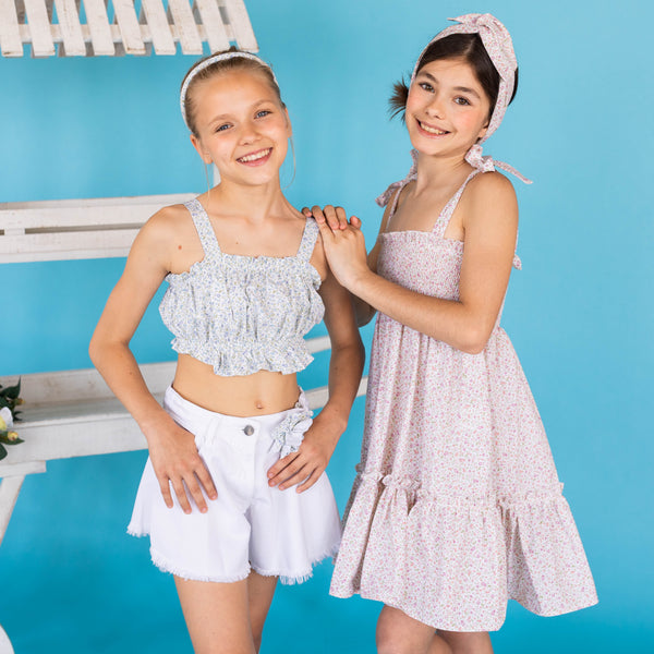 top arricciato fiorellini