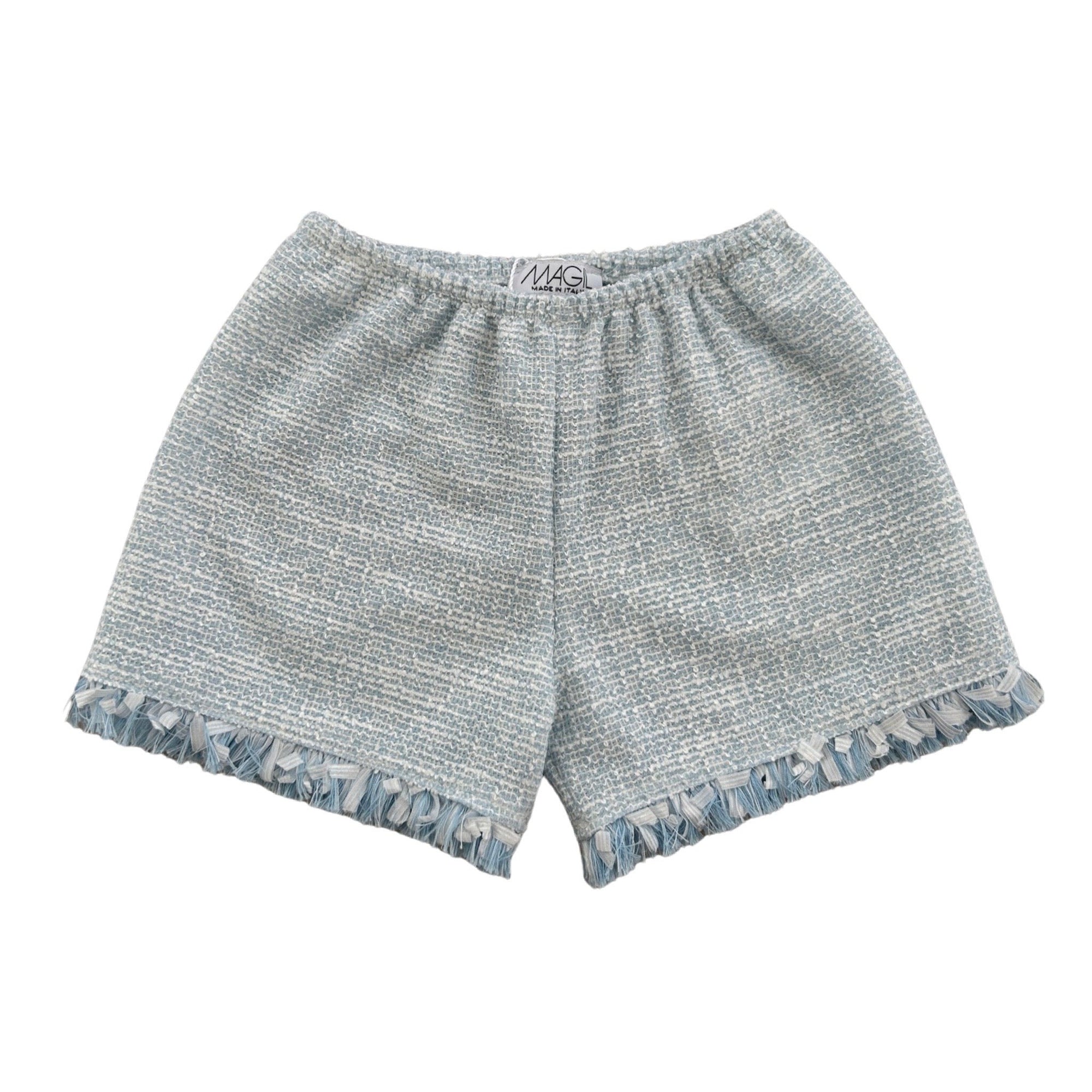 shorts in felpina azzurra