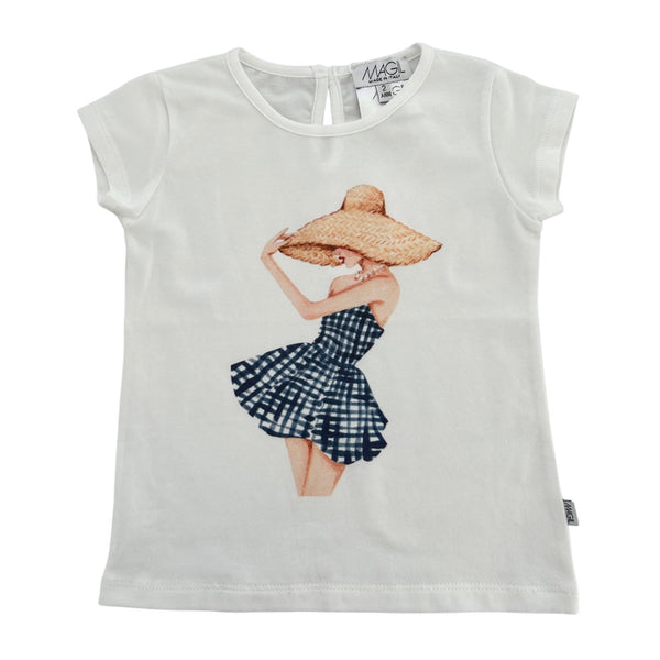 t-shirt stampa ragazza abito vichy