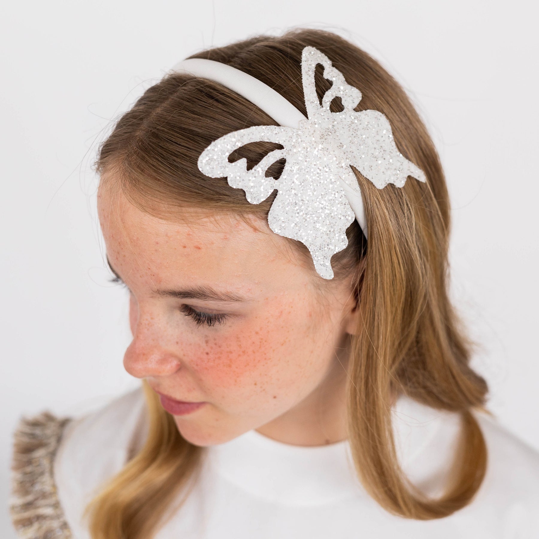cerchietto con farfalla glitter