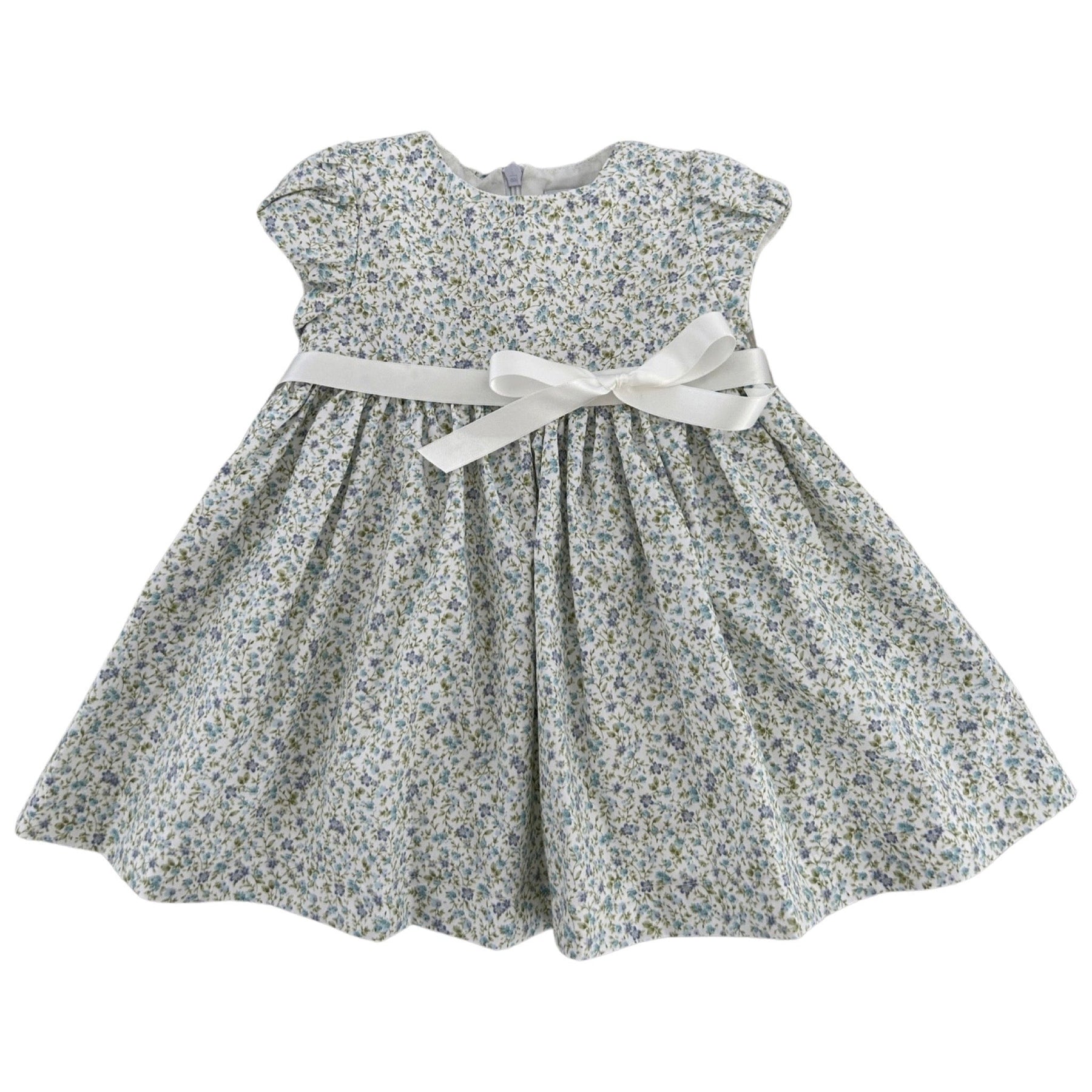 VESTIDO DE FLORES CON MANGAS ABULLONADAS