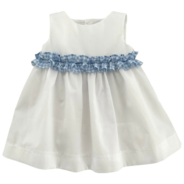 MICRO VICHY POPLIN DRESS WITH RUFFLES