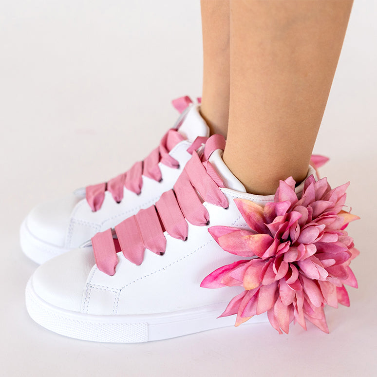 HIGH TOP SNEAKERS IN BYCAST WITH FLOWER
