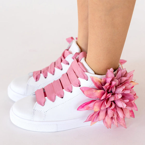 HIGH TOP SNEAKERS IN BYCAST WITH FLOWER