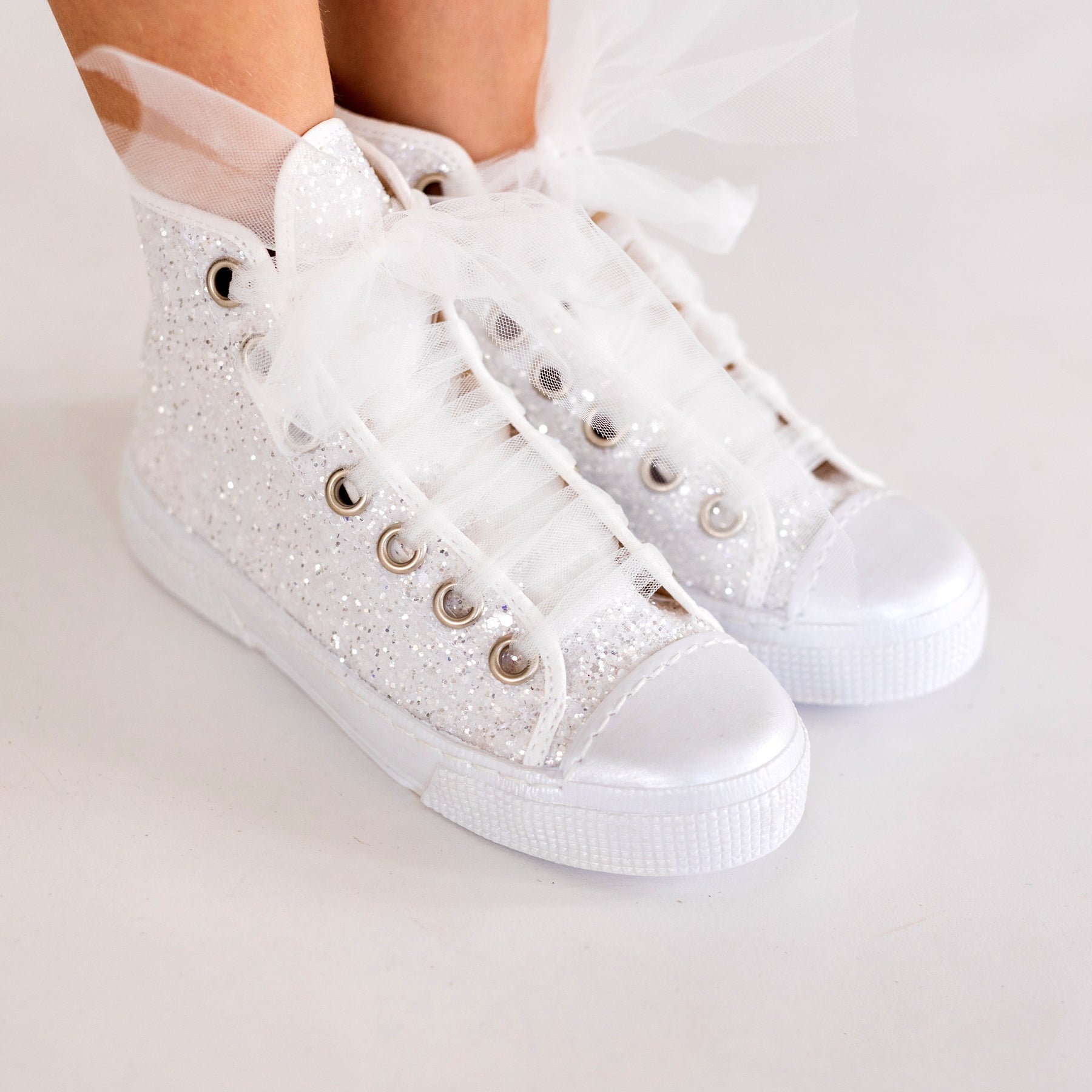 GLITTER HIGH TOP SNEAKERS