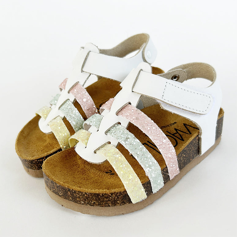 sandali in glitter multicolor