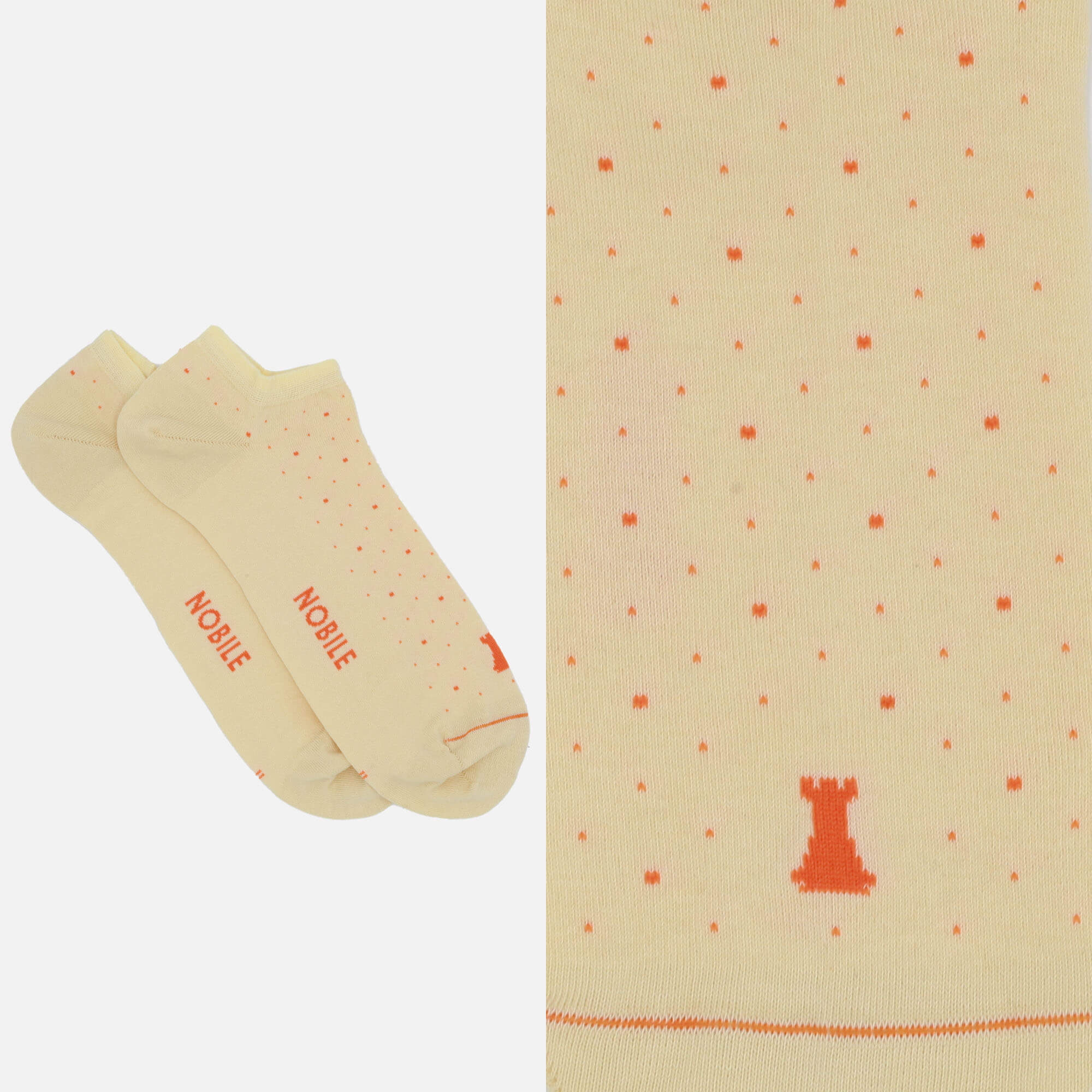 Chaussettes de cheville en pur coton Makò - Pois