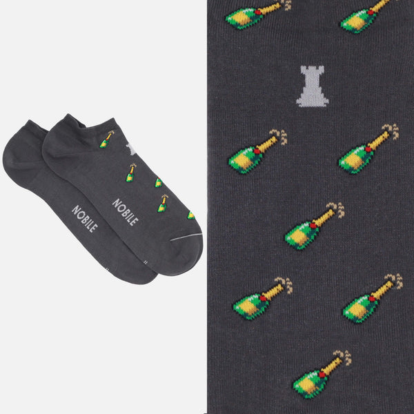 Ankle socks in pure Makò cotton - With design