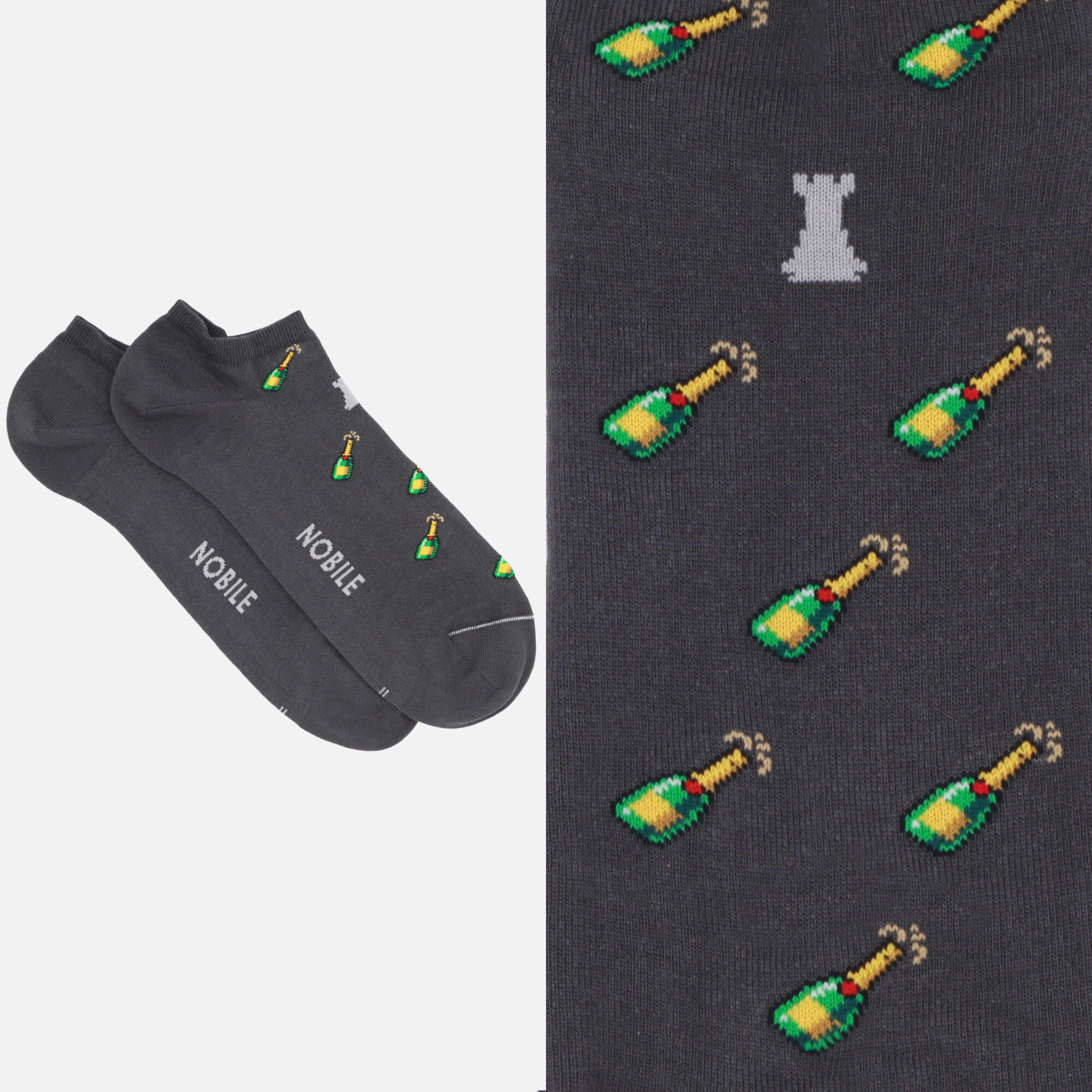 Ankle socks in pure Makò cotton - With design