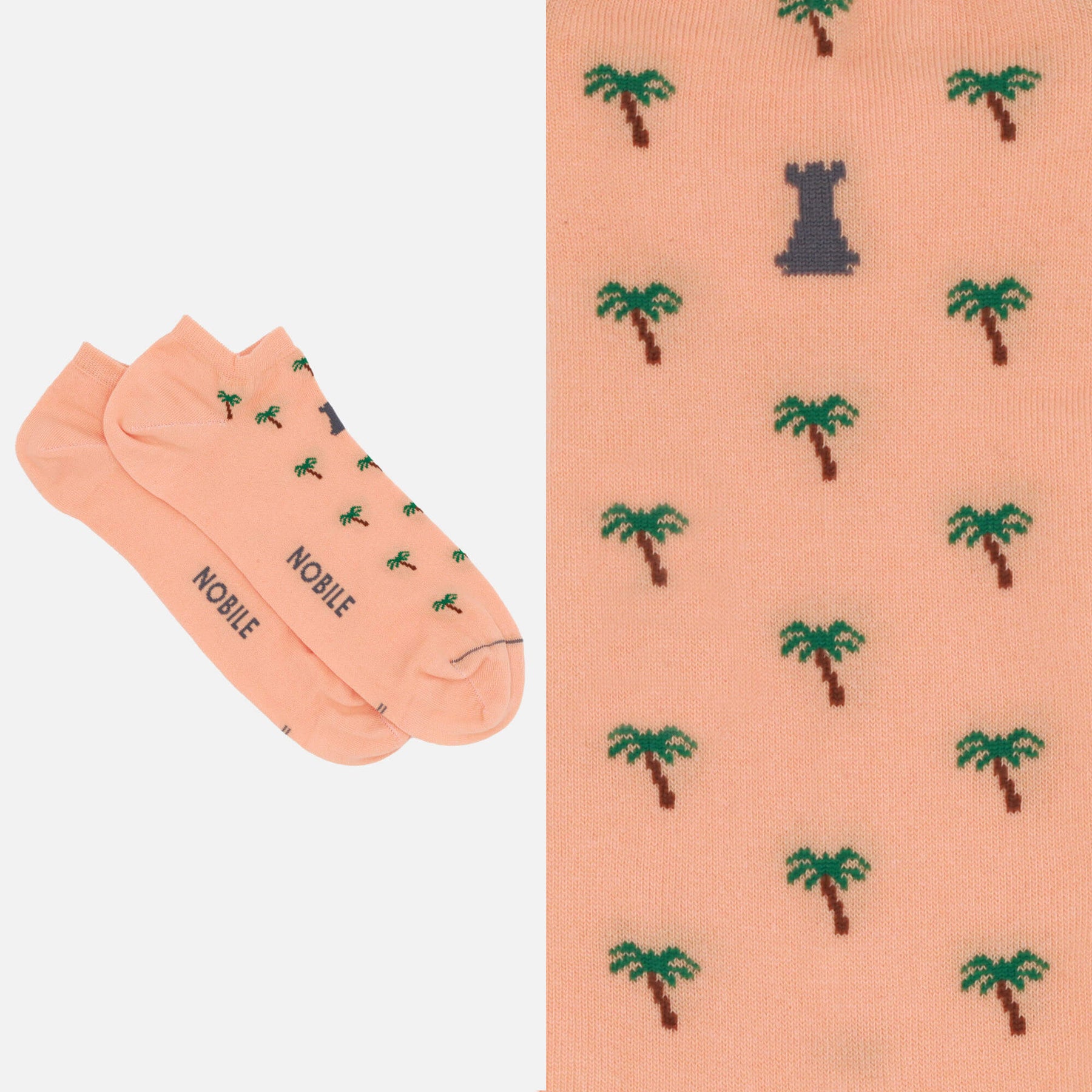 Ankle socks in pure Makò cotton - With design