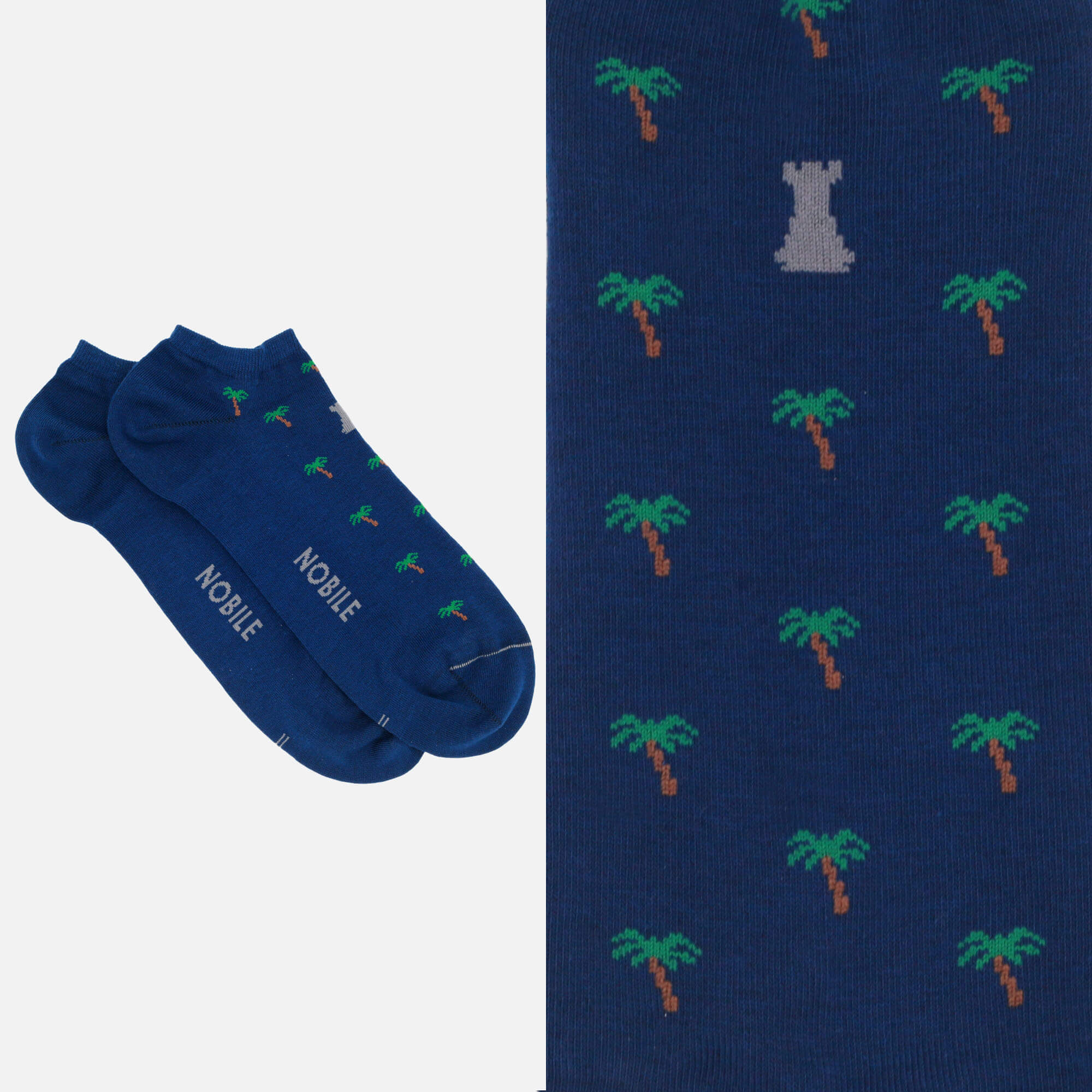 Chaussettes de cheville en pur coton Makò - Avec design