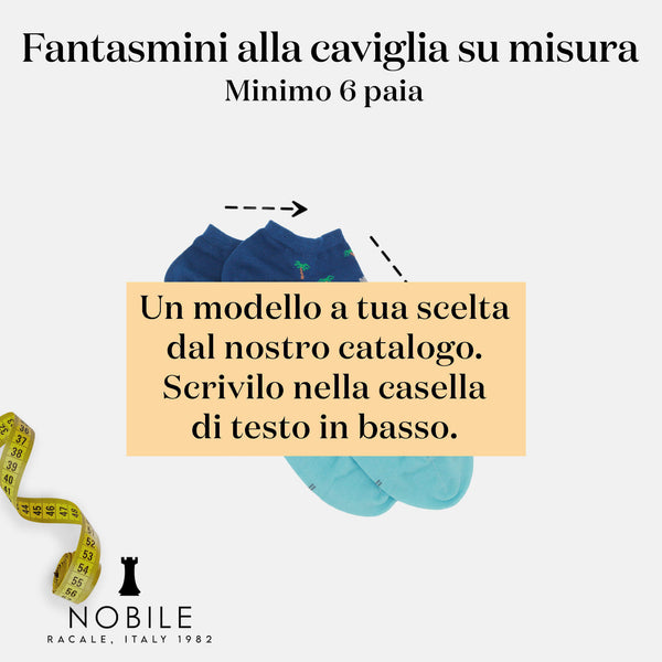 Custom size - Ankle socks in Makò cotton (from 6 pairs onwards)