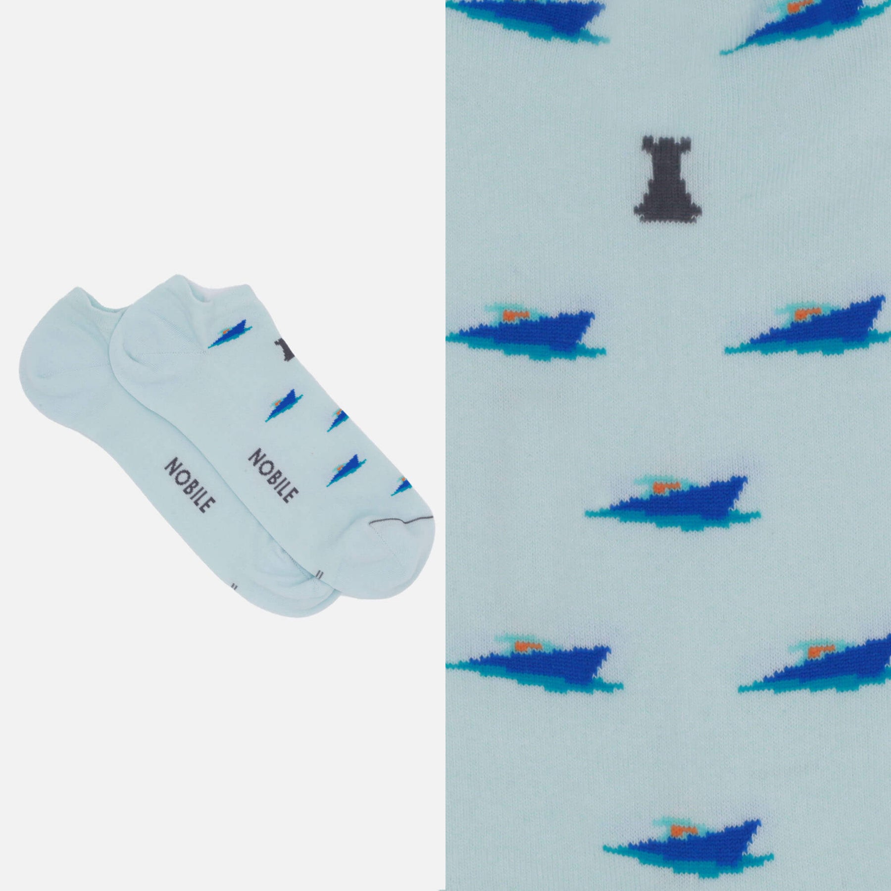 Ankle socks in pure Makò cotton - With design