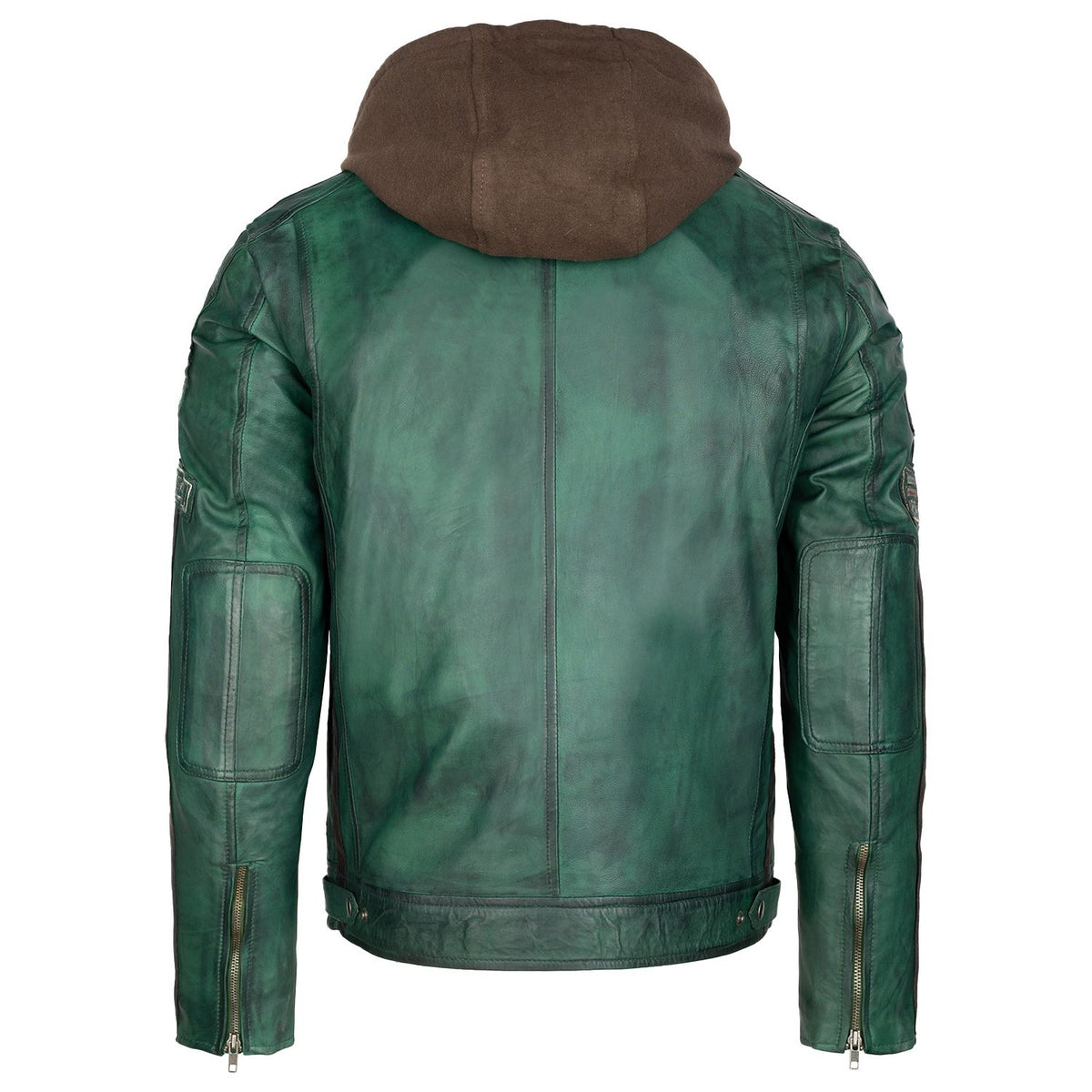 Fifty Eight Heren leren jas groen achterkant