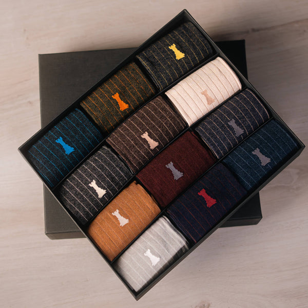 Box of 12 Pairs of Short Socks - Noble Micro Rib