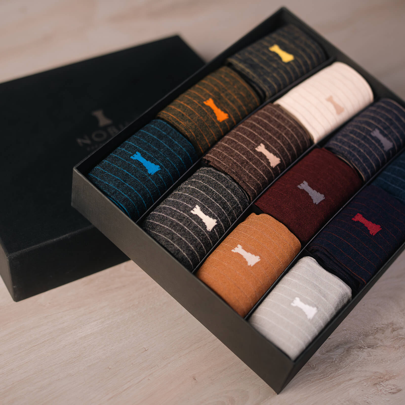 Box of 12 Pairs of Short Socks - Noble Micro Rib