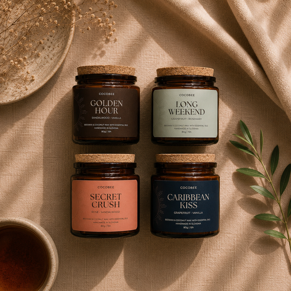 Four CocoBee scented candles from the Four Moods set