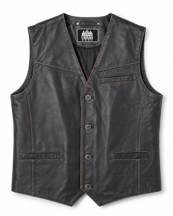 Freddy leren heren vest rufbuff