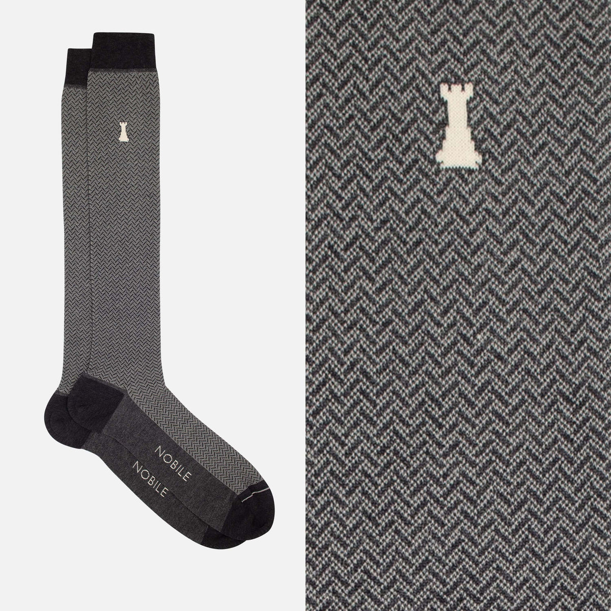 Freud - Chaussette longue avec design en chevrons