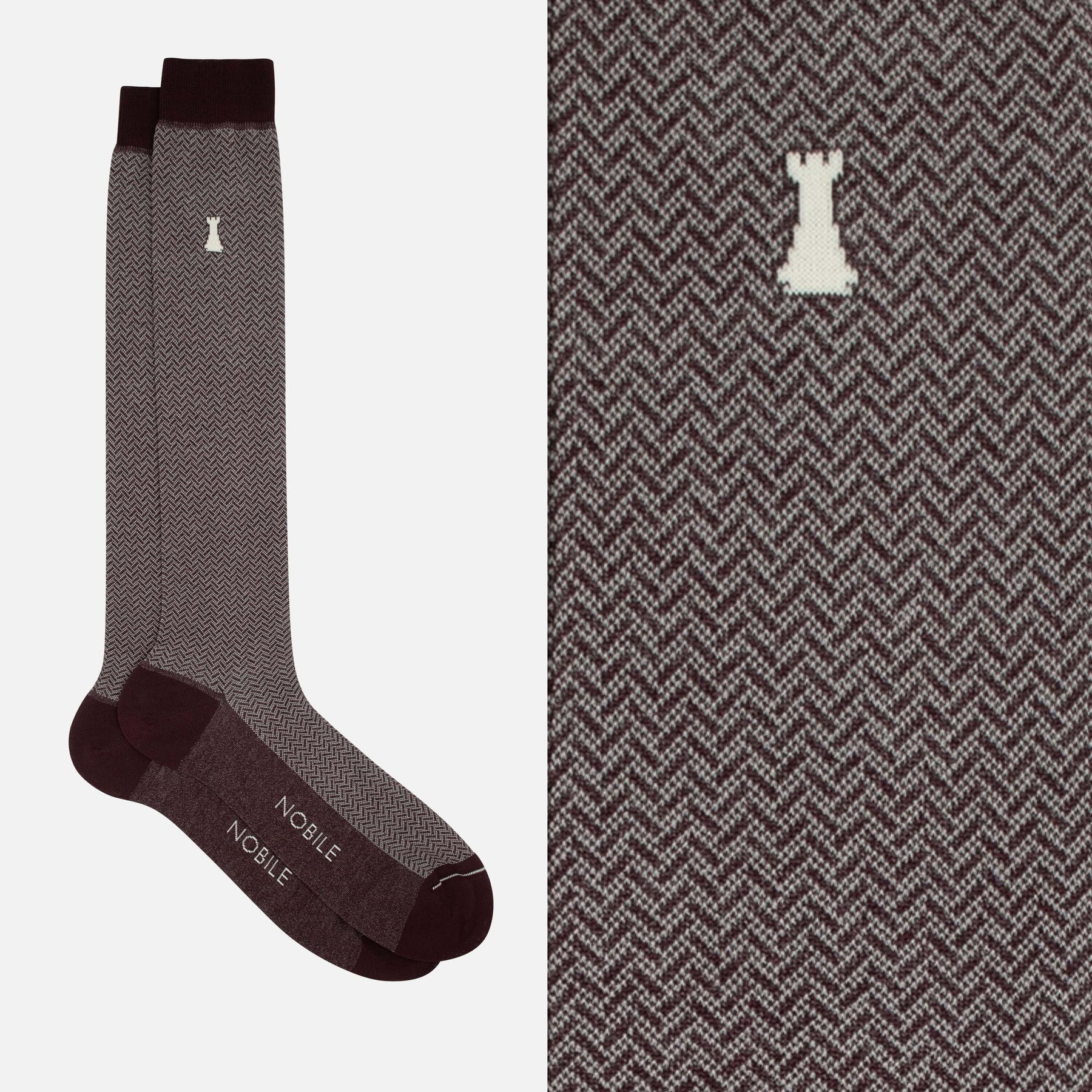 Freud - Long sock with herringbone design