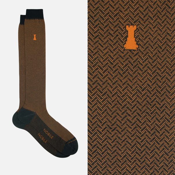 Freud - Long sock with herringbone design