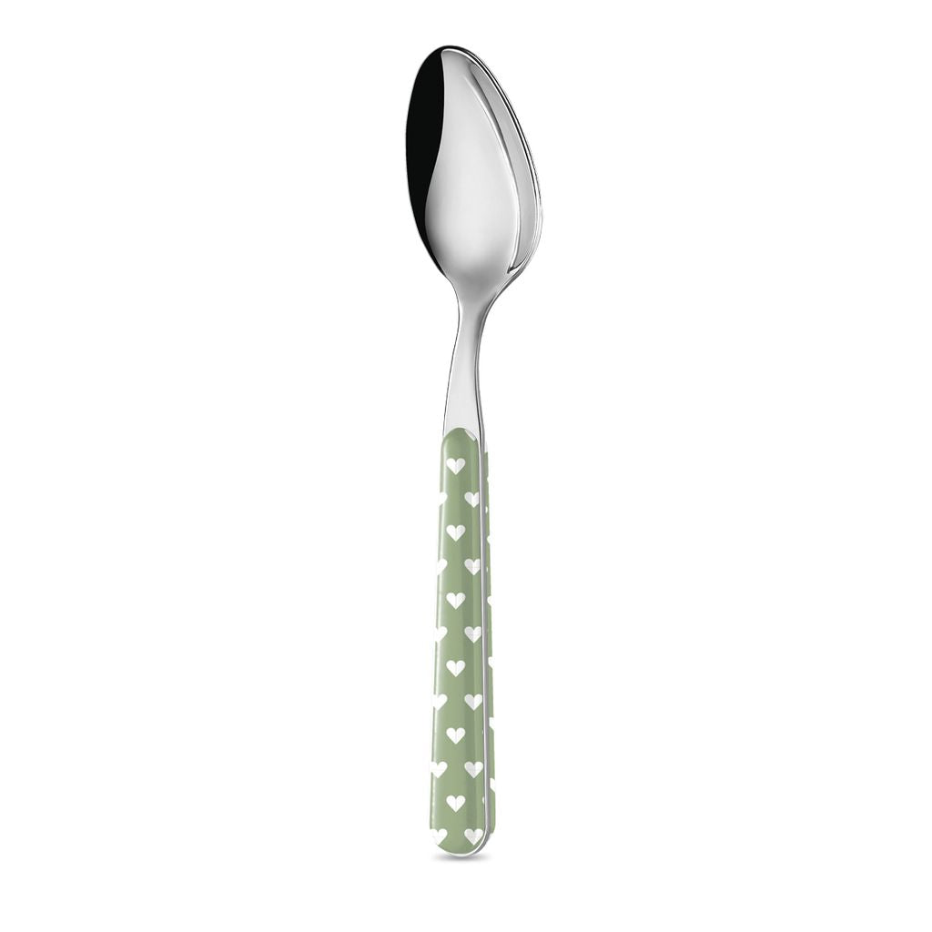 6 Table Spoon - Heart Shaped Sage Green BD14060PSG